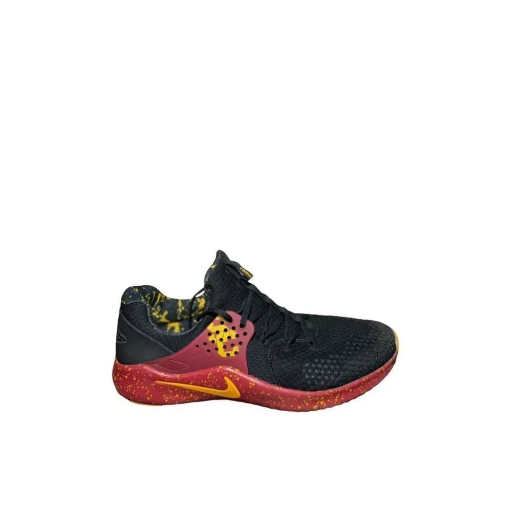Nike USC Free run Black Red Yellow Speckled Training Shoe size 11.5